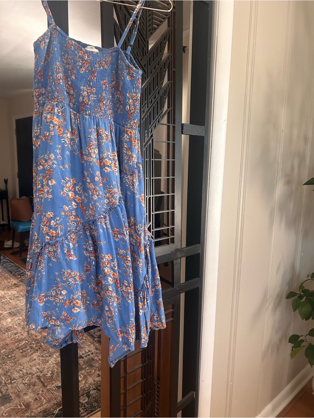 O'Neill Blue Floral Smocked Sundress